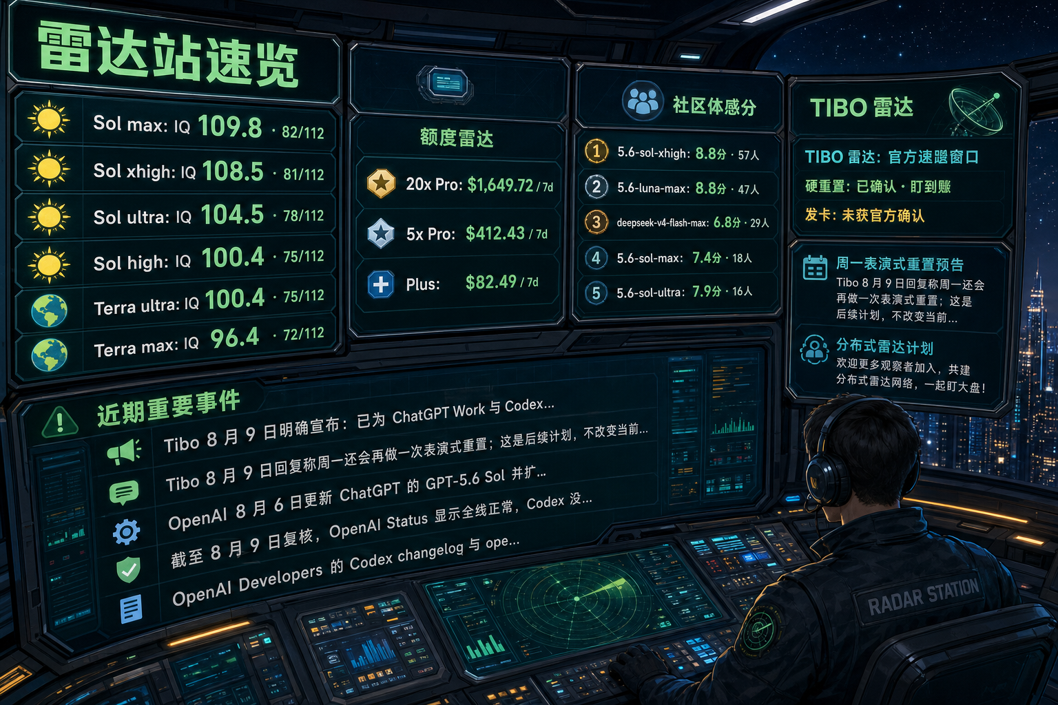Codex 雷达站速览：降智雷达、额度雷达、社区体感分、TIBO 雷达与最近重要事件